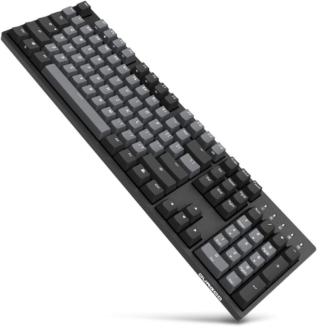 DURGOD Gaming Mechanical Keyboard with Cherry MX Silent Red Switches - 104 Key - Double Shot PBT - NKRO - USB Type C - for Gamer/Typist(Space Gray,ANSI/US)