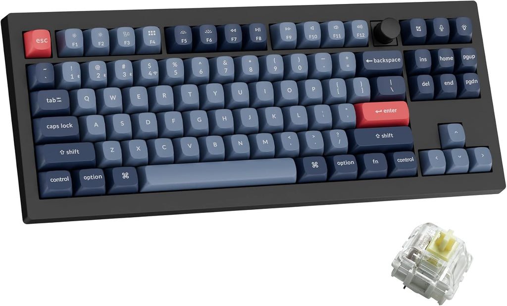 Keychron V3 Max TKL Wireless Mechanical Keyboard, QMK/VIA RGB Bluetooth/2.4 GHz/Wired, 87 Keys Hot-Swappable with Gateron Banana Switch, Compatible with Mac Windows Linux