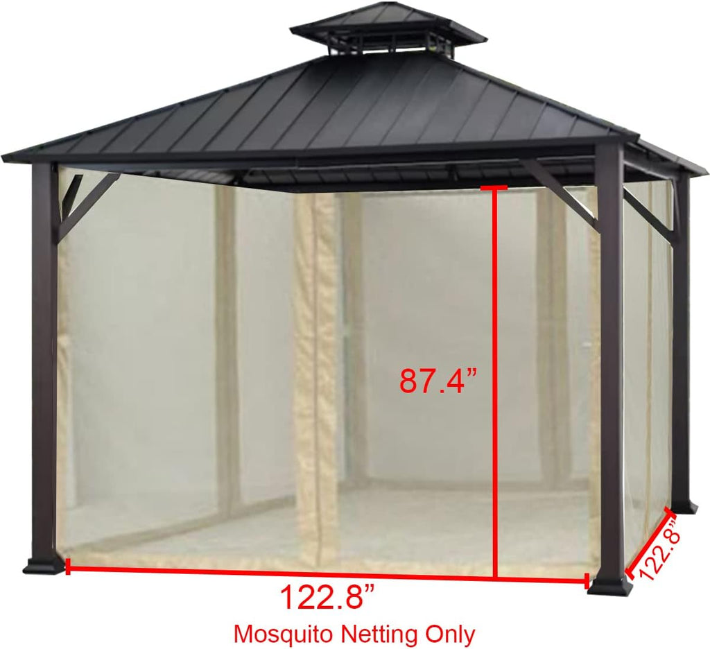 Garden Winds Universal Replacement Mosquito Netting Set for 10' X 10' Hard Top Gazebo