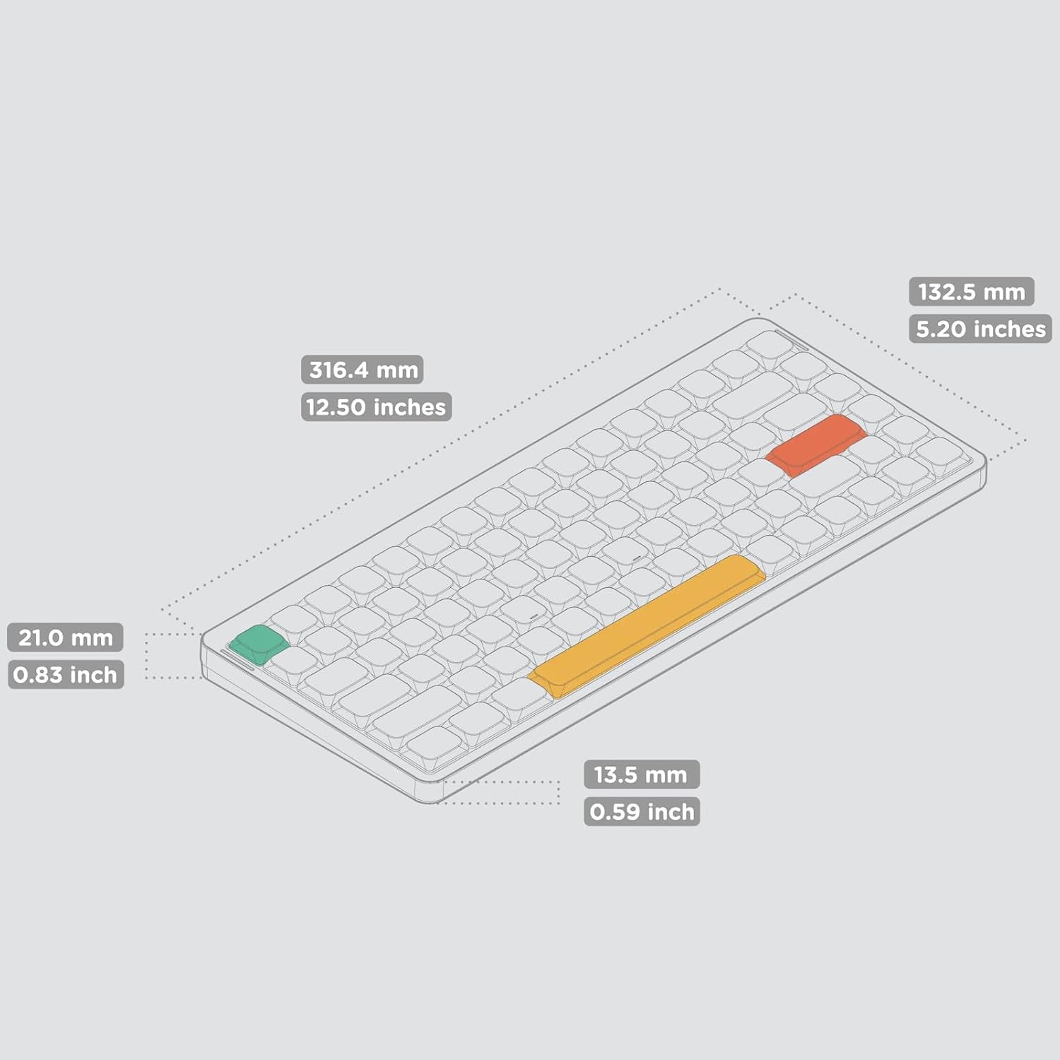 nuphy Air75 V2 Portable 75% Mechanical Keyboard,Wireless Keyboard,Supports Bluetooth/2.4G/USB-C RGB Gaming Keyboards,Compatible with Windows/Mac OS/Linux Systems Grey-Gateron Aloe Switch