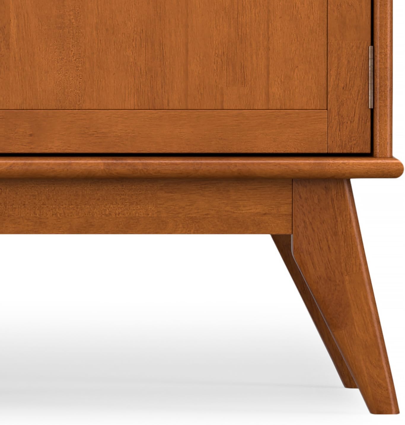 SIMPLIHOME Draper TV Stand - 72 inch Wide Solid Wood Media Console in Teak Brown, Mid Century Modern Entertainment Center for Living Room for TVs up to 80 Inches with Cabinets and Cable Management