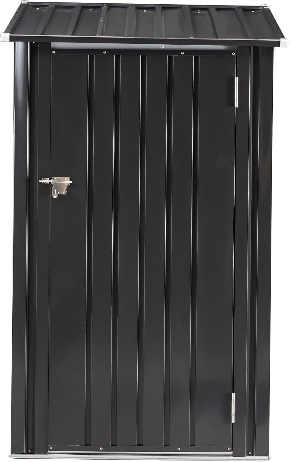 3x3 FT Outdoor Storage Shed, Metal Steel Garden Shed with Single Lockable Door, Small Shed Outdoor Steel Utility Tool Shed, Storage House Waterproof for Backyard Patio, Garden, Lawn, Dark Gray