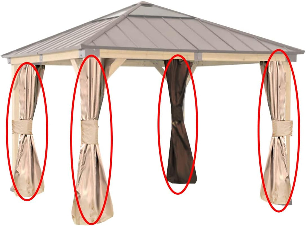 Garden Winds Replacement Privacy Curtain Set Compatible with The A102007200 Hard Top Gazebo