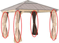 Garden Winds Replacement Privacy Curtain Set Compatible with The A102007200 Hard Top Gazebo
