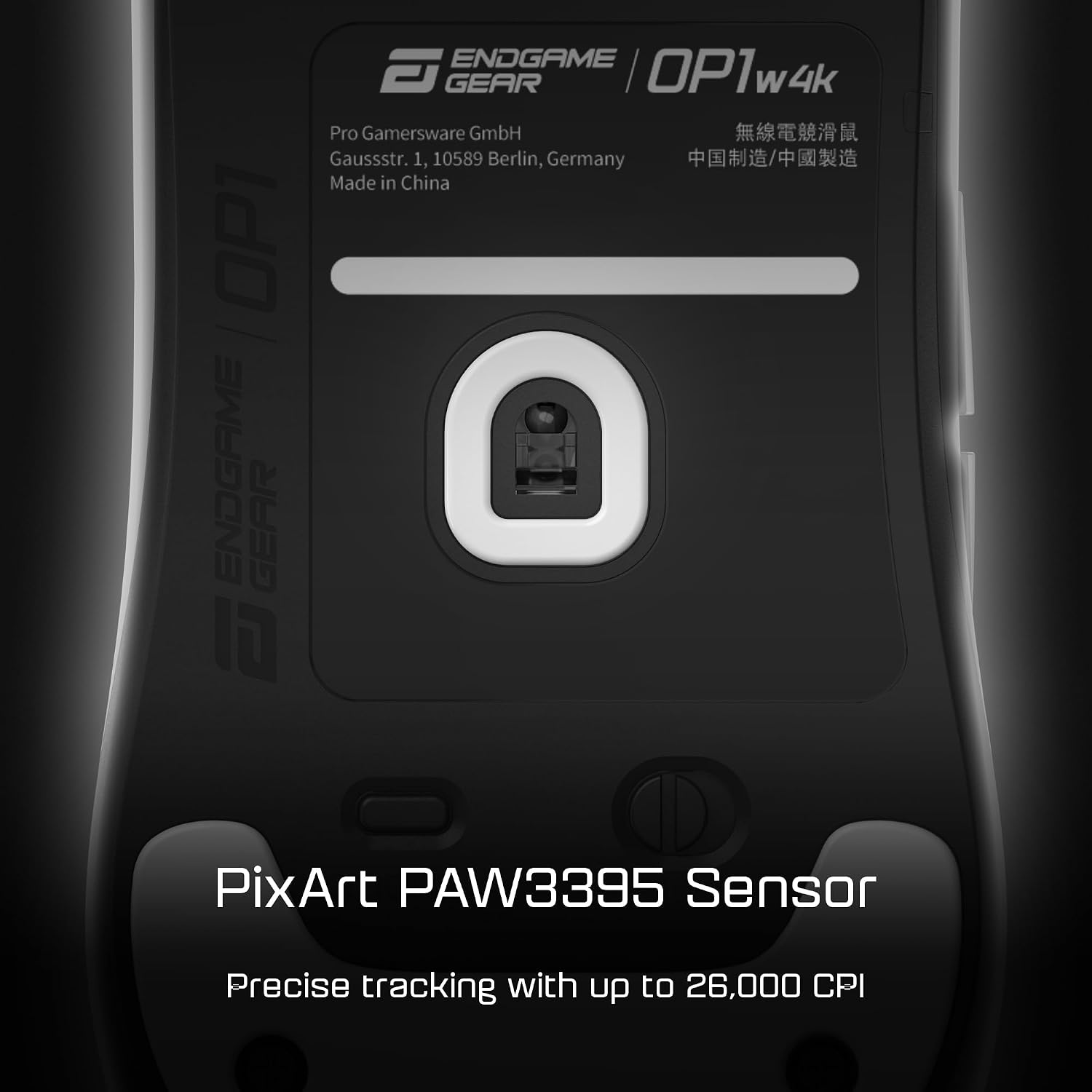 ENDGAME GEAR OP1w 4k Wireless Gaming Mouse Black – 4000Hz Polling Rate, Gamer Mouse Wireless | Kailh GX Switches | PixArt PAW3395 Optical Mouse Sensor