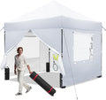 White 10x10 FT Pop Up Canopy Tent with Sidewalls, Heavy Duty Canopy for Outdoor, Commercial Instant Gazebos, for Party, Patio, by Kendane.