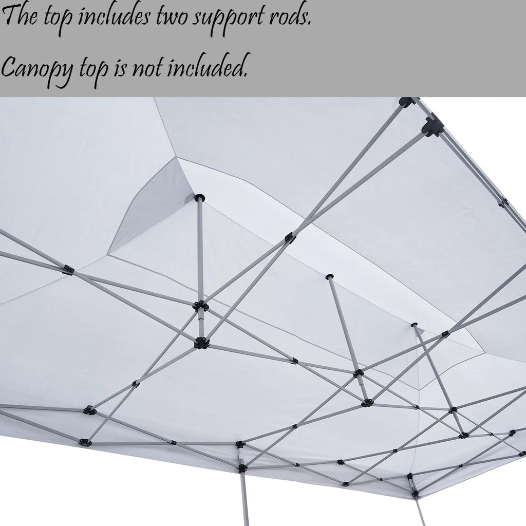Outdoor Basic 10' x 20' Pop up Canopy Tent, Instant Heavy Duty Gazebo Tent with 6 Sidewalls/Wheeled Bag for Party Commercial Activity (Gray, Frame)