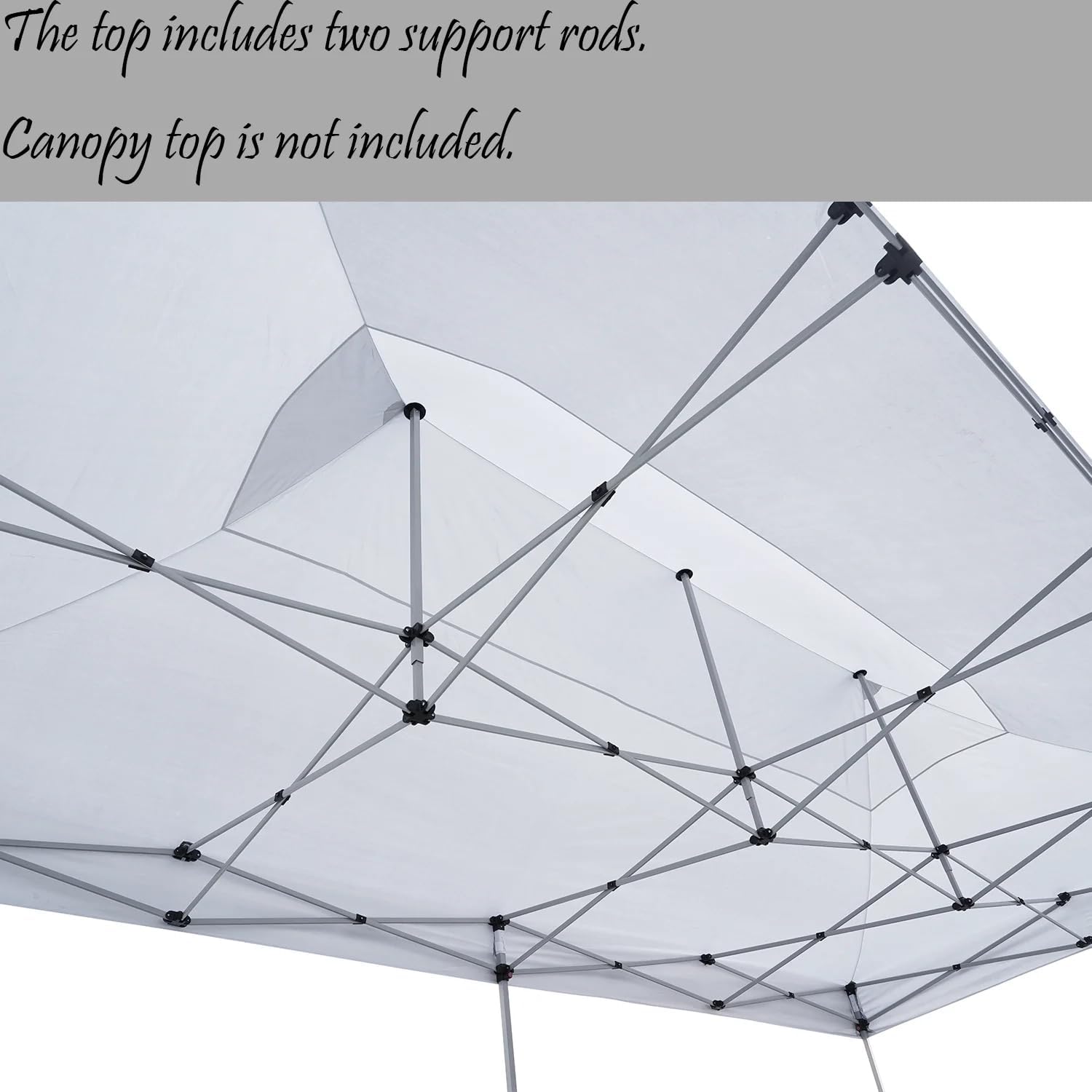 Outdoor Basic 10' x 20' Pop up Canopy Tent, Instant Heavy Duty Gazebo Tent with 6 Sidewalls/Wheeled Bag for Party Commercial Activity (Gray, Frame)