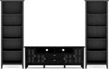 SIMPLIHOME Artisan TV Stand and Bookcase Bundle - 72 inch Wide Solid Wood TV Cabinet and 26 inch Wide Solid Wood Bookcases in Black, Contemporary Living Room Entertainment Bundle, Set of 3