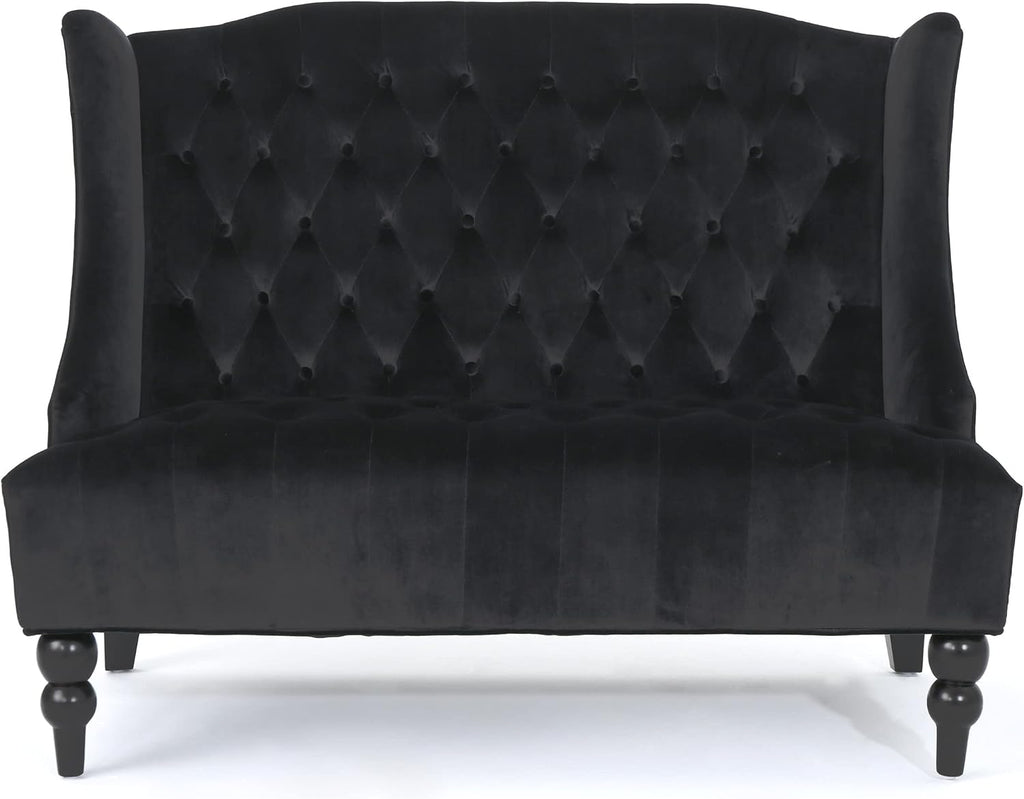 Merax Loveseat Sofa, Classic 2 Seater Couch for Living Room Bedroom Office, Black