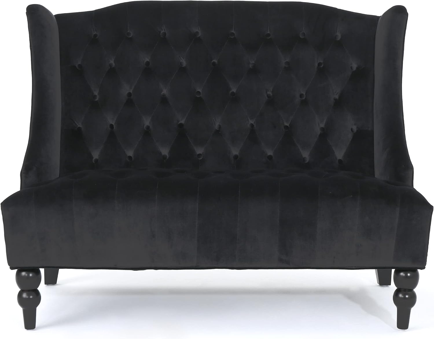 Merax Loveseat Sofa, Classic 2 Seater Couch for Living Room Bedroom Office, Black
