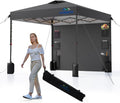 10X10 Pop Up Canopy Tent,Removable Pockets Sidewall for Extra Storage,Easy Up Canopy,Heavy Duty One Person Set Up Event Tent,Grey