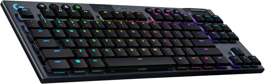 Logitech G915 TKL Tenkeyless Lightspeed RGB Mechanical Gaming Keyboard for Laptop and PC, Low Profile Switch, LIGHTSYNC RGB, Wireless, Bluetooth Function, Black