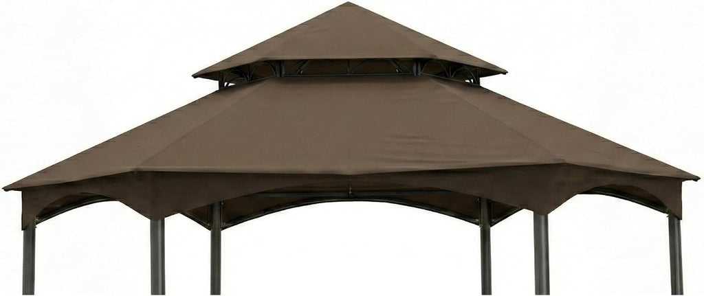 Garden Winds Reinforced RipLock 350 Replacement Canopy Top Cover Compatible with Southbay Hexagon 12' x 12' Gazebo Models L-GZ793PST-A, A111005500 - Nutmeg