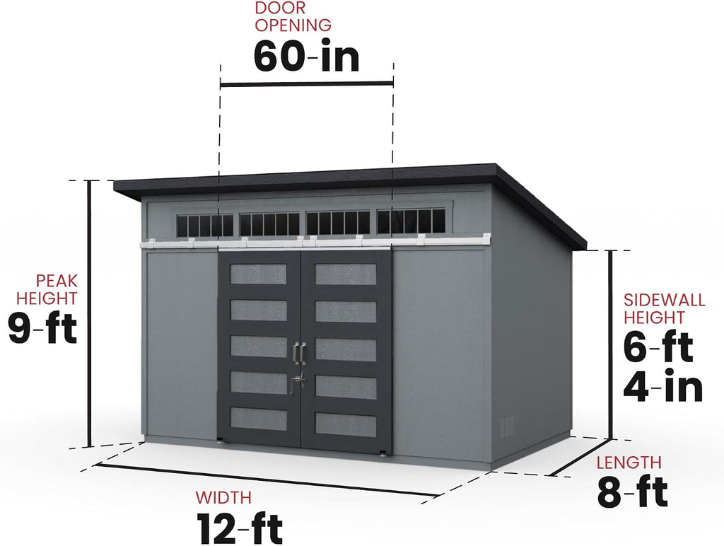 Handy Home Products Palisade 12x7.5 Do-it-Yourself Wooden Storage Shed with Floor Kit- Does not Include Paint and Roofing Shingles