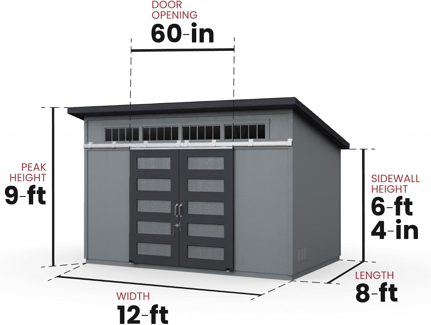 Handy Home Products Palisade 12x7.5 Do-it-Yourself Wooden Storage Shed with Floor Kit- Does not Include Paint and Roofing Shingles