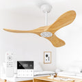 42 Inch Solid Wood Ceiling Fan No Light,Propeller Outdoor Ceiling Fans Without Lights with Wall Switch and Remote Control,Quiet DC Motor,3 Blades Ceiling Fan for Patios,Living Room,Bed Room