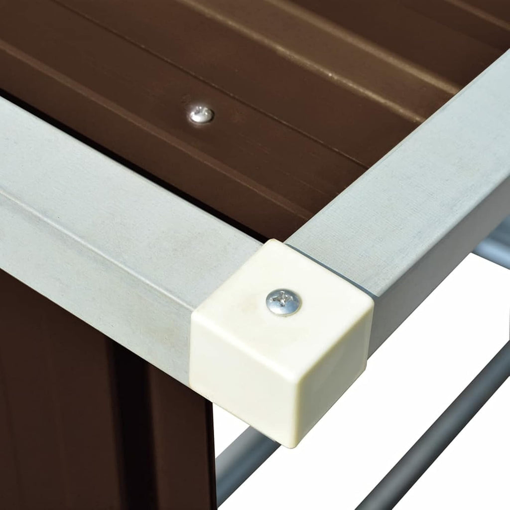 Gecheer Firewood Rack Brackets Garden Log Storage Shed Galvanized Steel 64.2'x32.7'x60.6' Brown