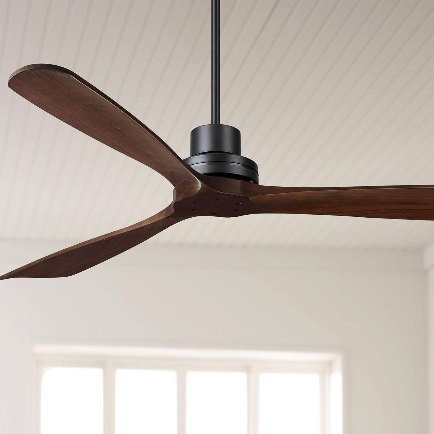 Casa Vieja 66' Delta-Wing XL DC Modern Industrial Indoor Ceiling Fan with Remote Control Matte Black Dark Walnut for Living Room Kitchen House Bedroom Kids Family Dining Home Office