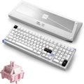 Akko Mineral 02 QMK/VIA Aluminum Mechanical Keyboard Tri-Mode RGB Hot-swappable Wireless Gaming Keyboard, Black on White, Stellar Rose Switch