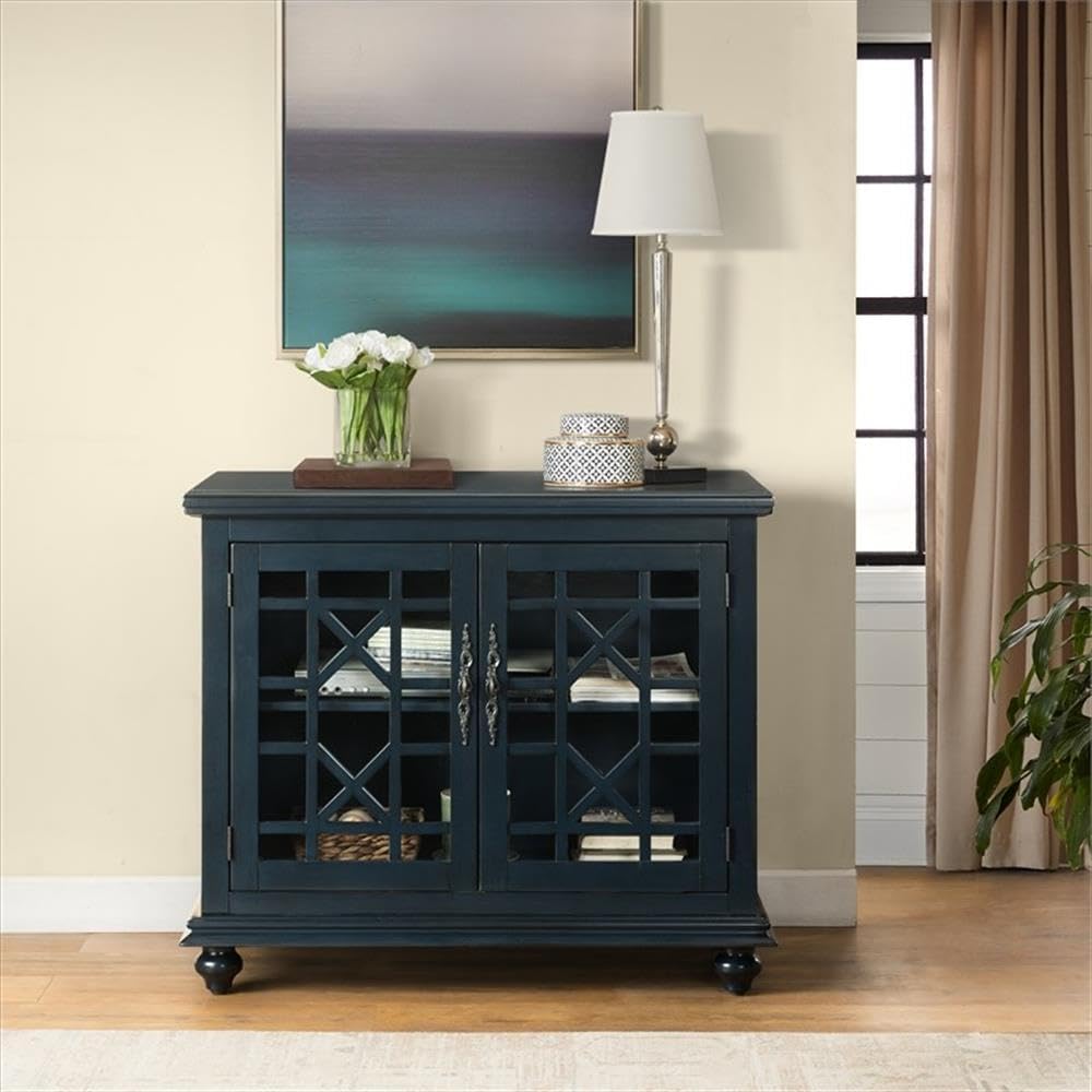 Martin Svensson Home Avalon Small Spaces Accent Cabinet TV Stand, 38' W x 32' H Catalina Blue