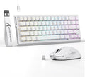 ATTACK SHARK X68 HE Wired Magnetic Keyboard with X3 Wireless Gaming Mouse Combos, 8KHz Rapid Trigger Keyboard, 0.01mm RT Accuracy, 49g Superlight Mouse, PAW3395, 26000 DPI - White Contours