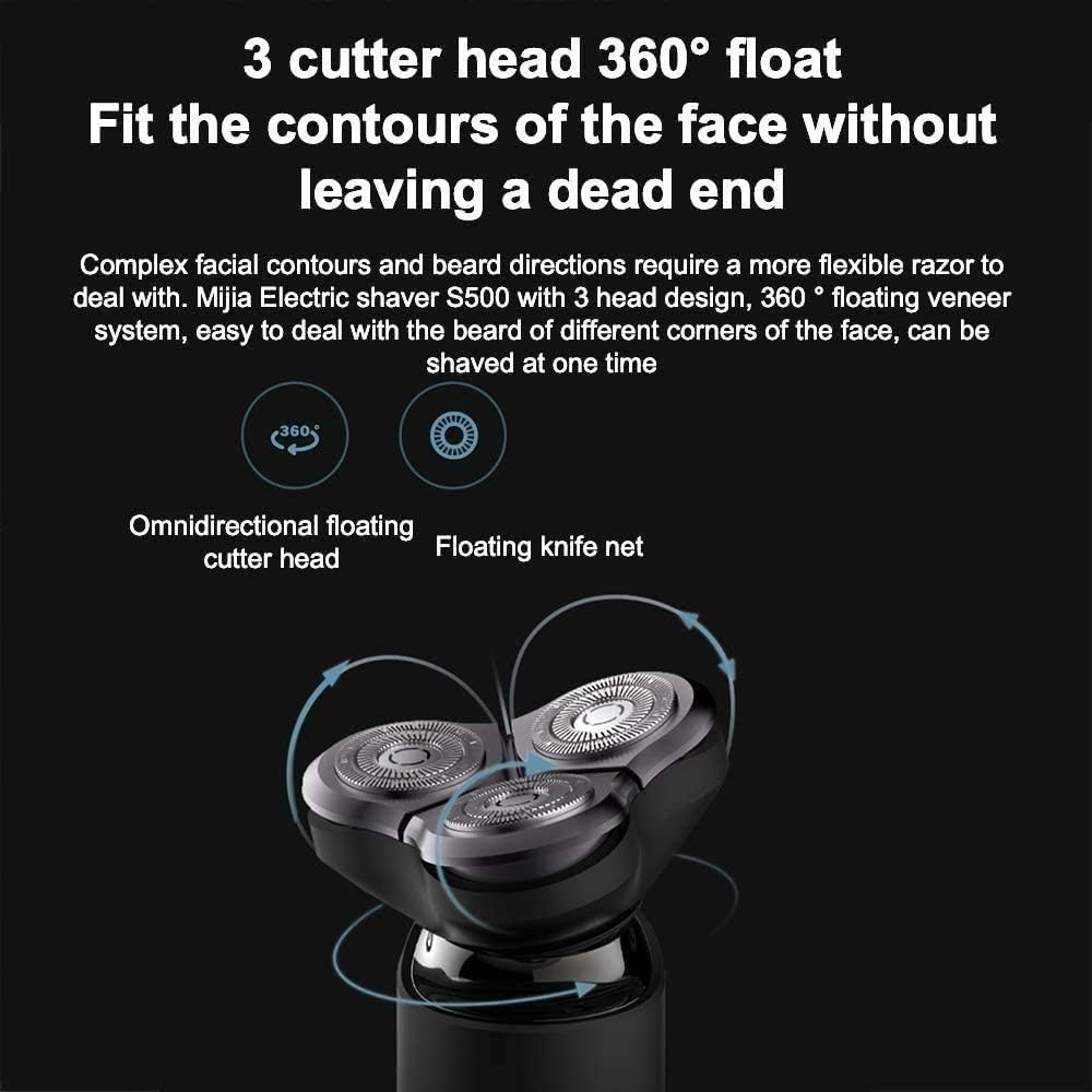 Electric Razor for Men, Wet & Dry Mens Razors for Shaving Electric Cordless,Rotary Razors Electric Shavers for Men IPX7 Waterproof Rechargeable, LED Display,Black