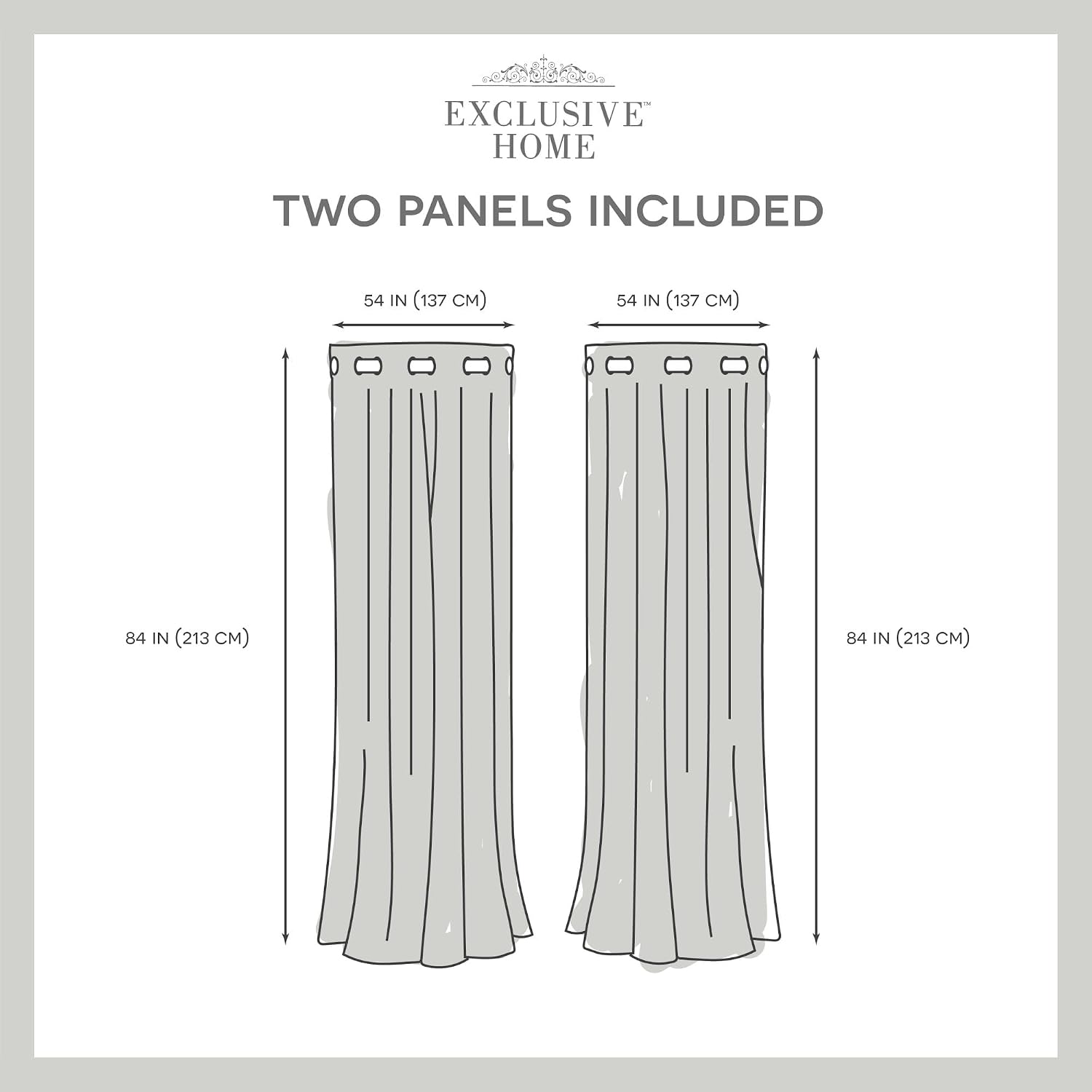 Exclusive Home Loha Linen Grommet Top Curtain Panel Pair, 54'x84', Vintage Linen (Pack of 6)