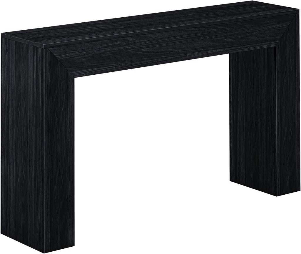 Plank+Beam Grand Console Table, 56 Inch Solid Wood Modern Sofa Table, Narrow Entryway Table for Hallway, Behind The Couch, Living Room, Foyer, Black Wirebrush