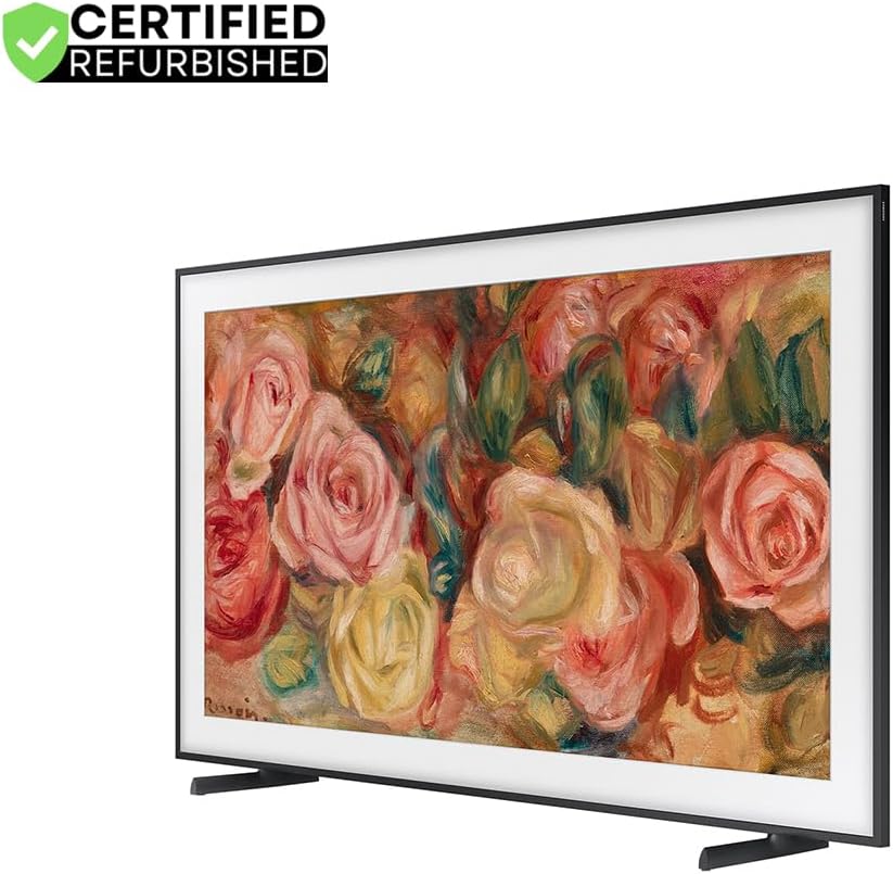 Samsung (Refurbished QN75LS03DAFXZA 75 inch The Frame QLED 4K Smart TV 2024 Bundle with 2 YR CPS Enhanced Protection Pack (Renewed)