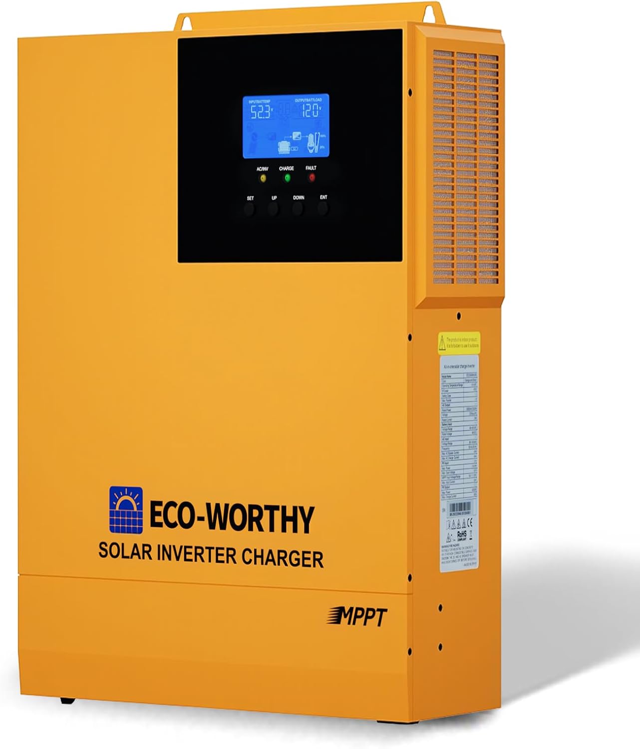 ECO-WORTHY 3500W Pure Sine Wave Solar Inverter Charger,All-in-One 48V Solar Inverter 48V DC-120V AC,80A MPPT Solar Controller,for LiFePO4/Lead Acid Battery,Off-Grid,Home Energy Storage