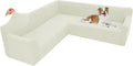 Arfntevss Stretch Sectional Couch Covers L Shaped Corner Sectional Sofa Cover Washable Jacquard Soft Fleece U Shape Sofa Slipcovers Anti Slip Furniture Protector for Dogs Pets (X-Large, Cream)