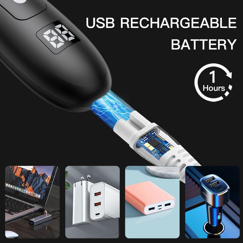 Body Hair Grommer for Men: Pubic Trimmer with LED Display,Ceramic Blades - Electric Ball Shavers IPX7 Waterproof Wet or Dry Use for Groin/Legs/Chest