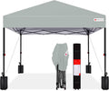 Best Choice Products 10x10ft Pop Up Canopy Tent, Outdoor Shade, 1 Person 1 Minute Set Up, Carry Case, 4 Weight Bags - Silver