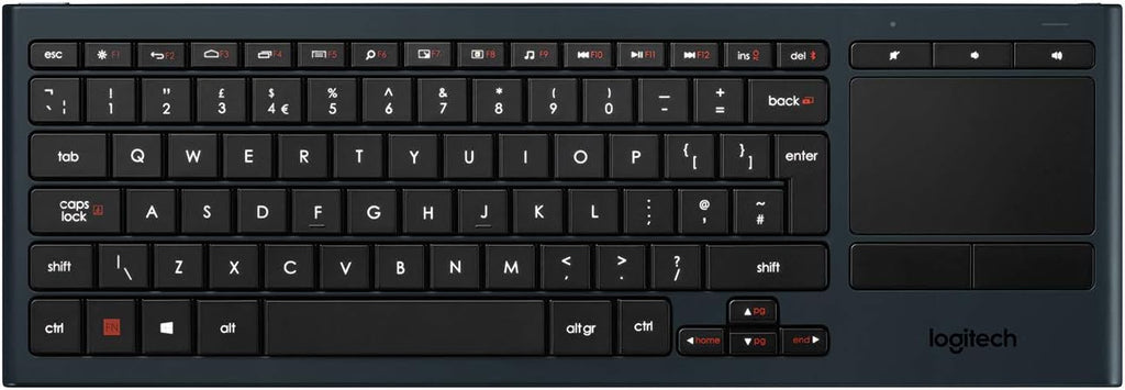 Logitech K830 Illuminated Living-Room Keyboard with Built-in Touchpad – Easy-Access Media Keys and Shortcut Keys for Windows or Android