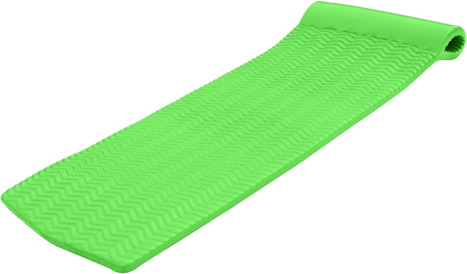 TRC Recreation Serenity 1.5' Thick Vinyl Coated Foam Swimming Pool Float Mat Adult Lounger with Built-in Roll Pillow