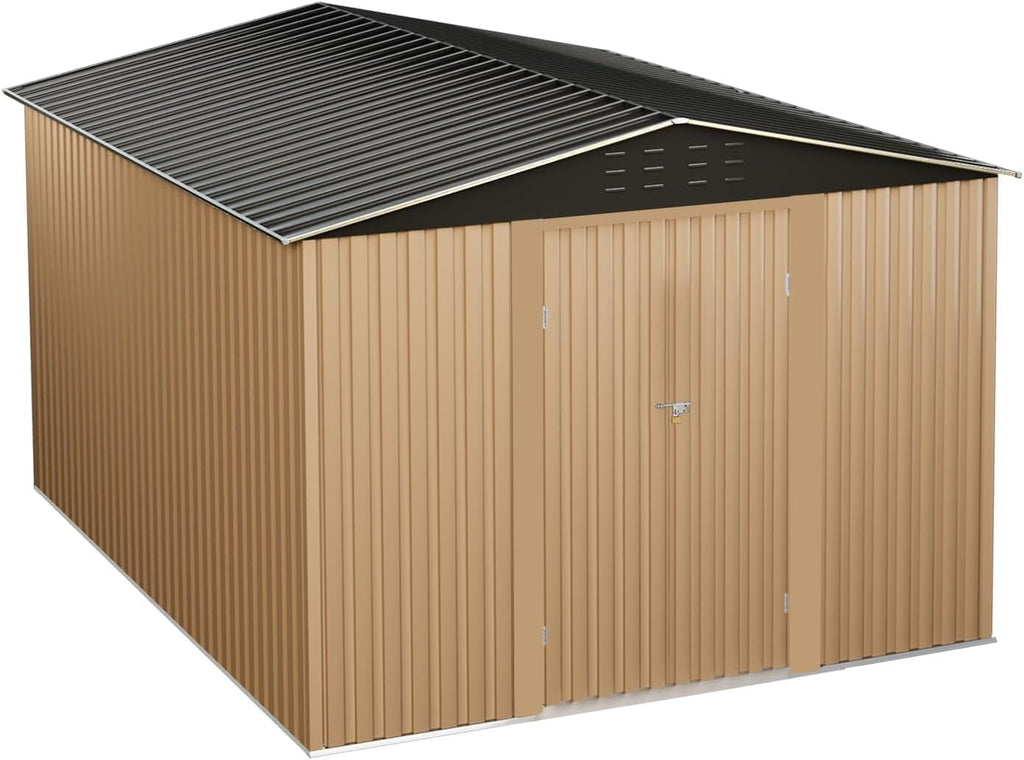 Outdoor Storage Shed 8 X 12 FT, Large Metal Storage Sheds, with Reinforced Sloping Roo, Door Lock, Waterproof, for Backyard, Garden Patio Lawn