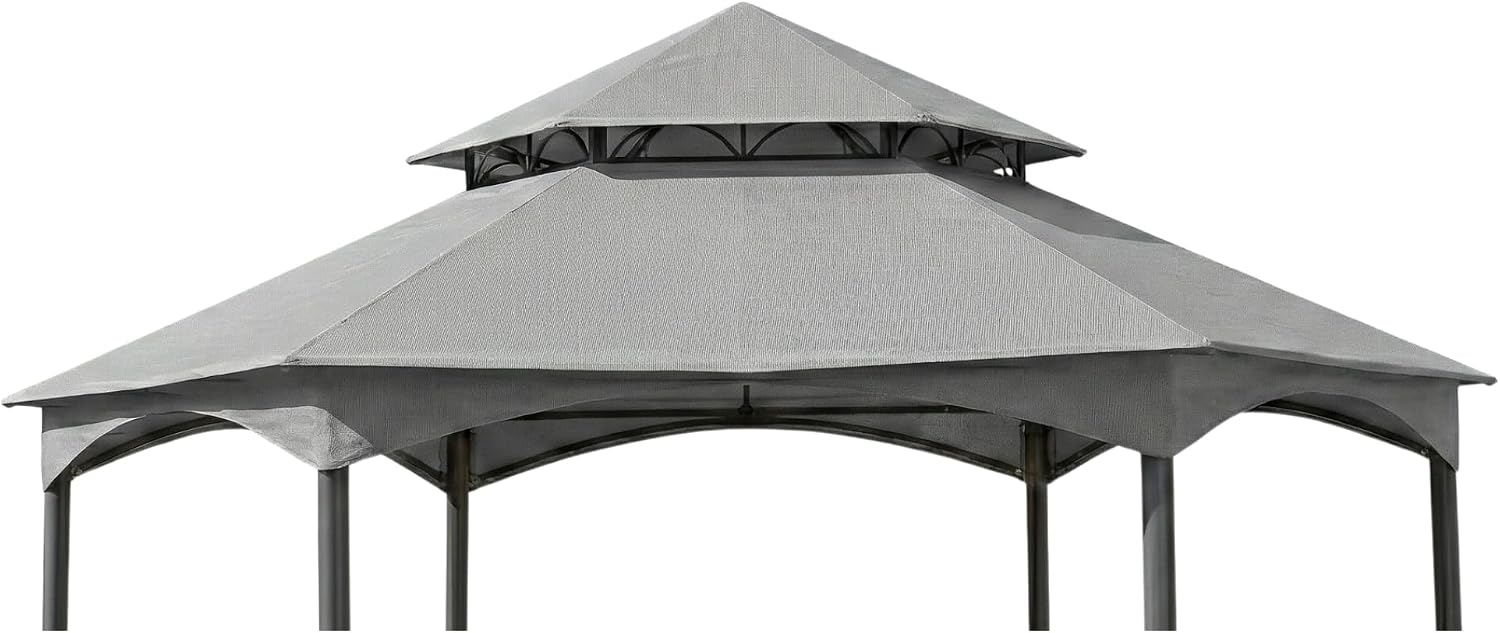 Garden Winds Reinforced RipLock 350 Replacement Canopy Top Cover Compatible with Southbay Hexagon 12' x 12' Gazebo Models L-GZ793PST-A, A111005500 - Slate Gray