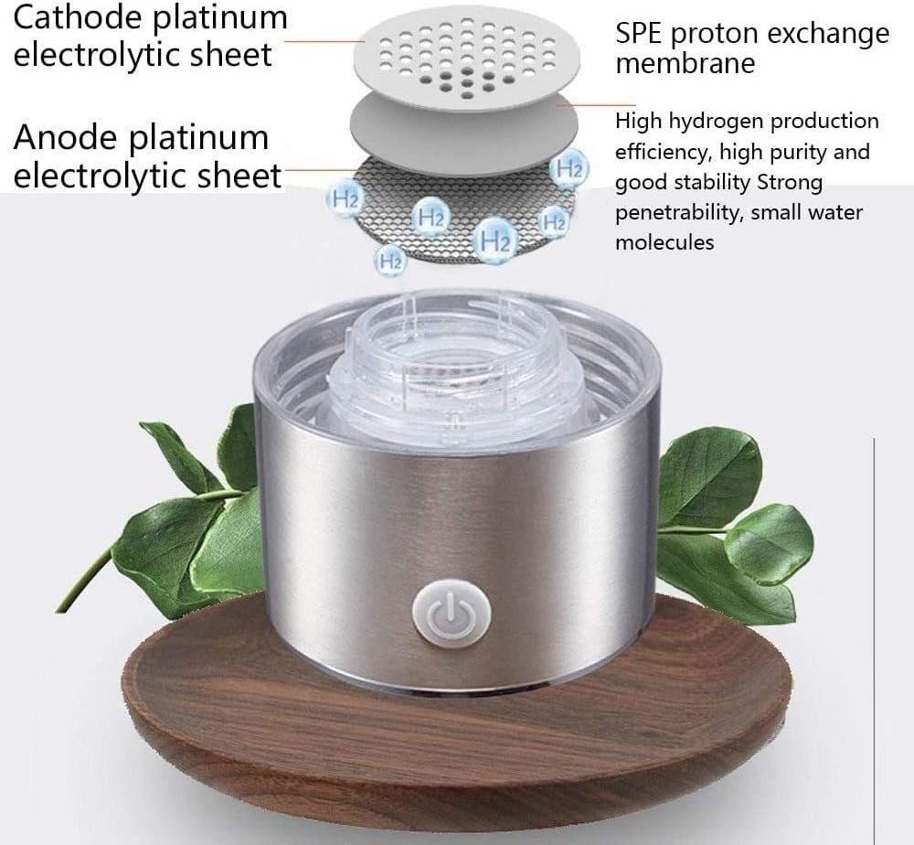 350Ml Hydrogen Water Bottle Generator Hydrogen Water SPE Technology Generate Hydrogen Rich Water Without Chlorine Ozone Residue Anti Aging Antioxidant Glass Bottle