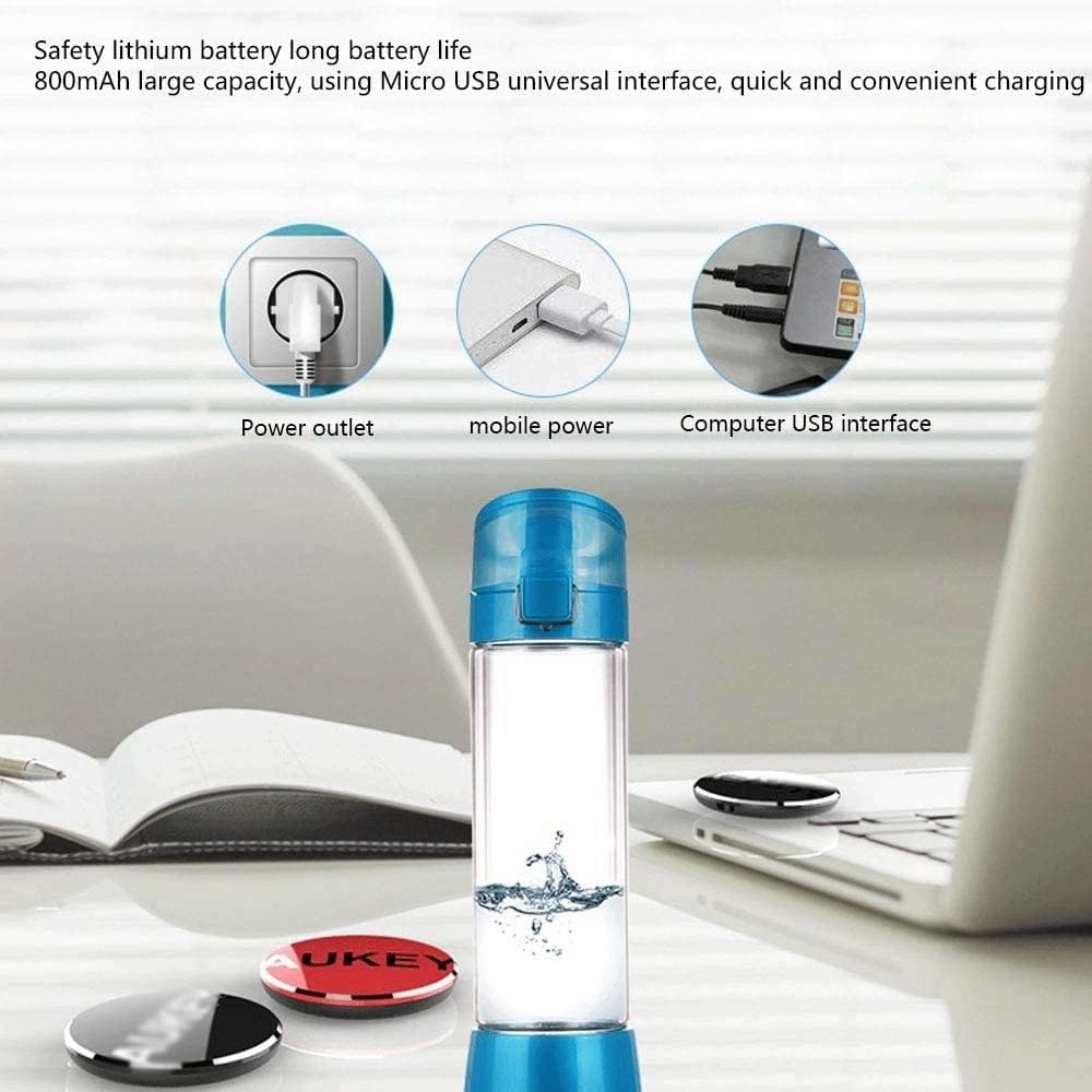 500Ml Portable Hydrogen Rich Water Ionizer Generator Alkaline Water Filter USB Rechargeable with SPE Technology No Ozone No Residual Chlorine Anti-Aging Antioxidant