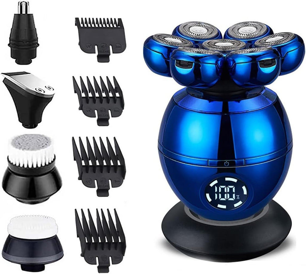 Head Shavers for Bald Men, 7D Floating Cutter Head Base Charging Portable Electric Shaver Men Beard Trimmer Clipper Waterproof Shaving Machine Kit (Color : OneColor)