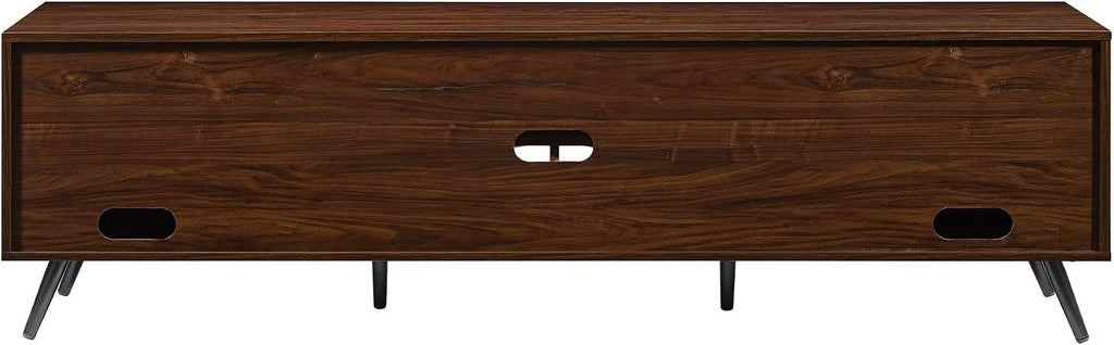 Walker Edison Nora Modern Minimal Open-Shelf TV Stand for TVs up to 80 Inches, 70 Inch, Dark Walnut