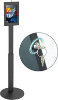 Mount-It! Anti-Theft Tablet Floor Stand Kiosk for Samsung Galaxy Tab A & S Series, Lockable Enclosure, Height Adjustable 27.66'–47.3', Commercial Kiosk Stand, Black