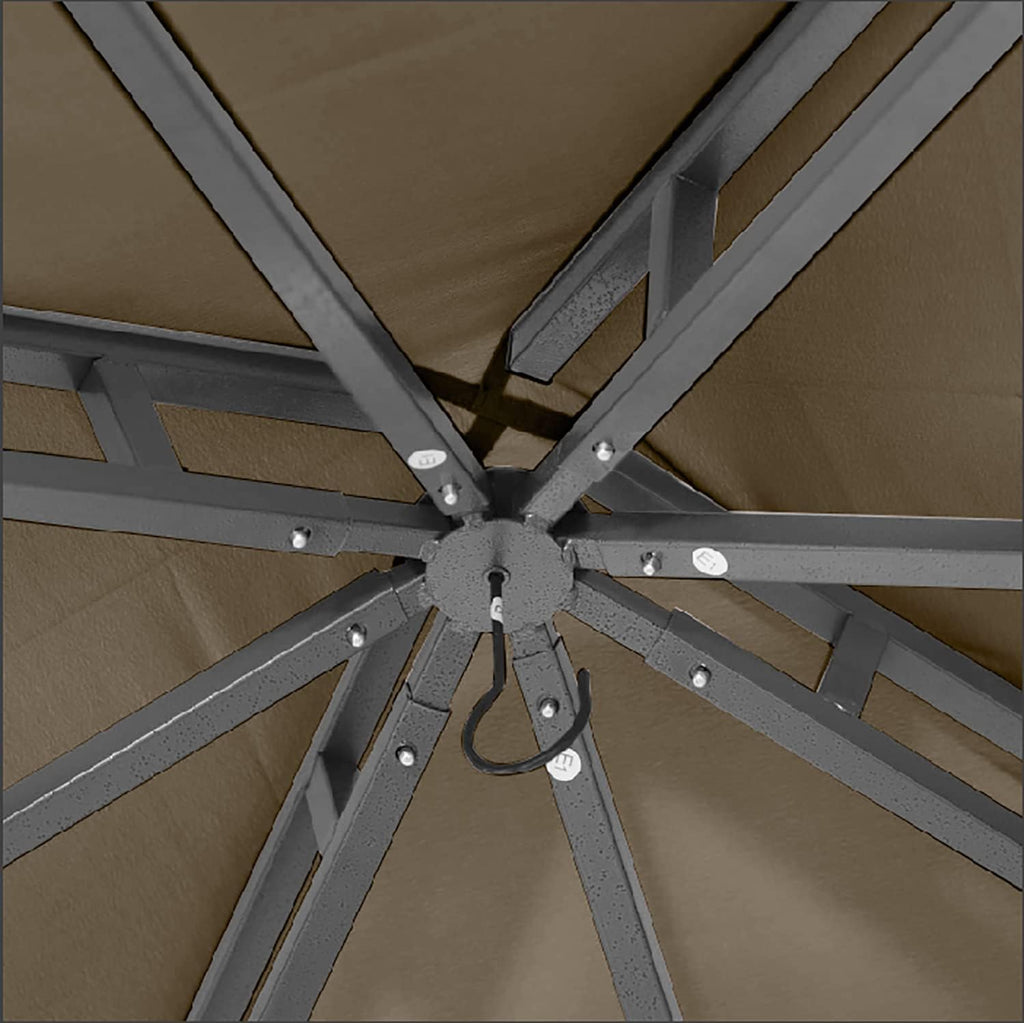 ABCCANOPY Gazebos for Patios 10x10 - Outdoor Steel Frame Gazebo for Lawn Backyard Garden Deck (Khaki)