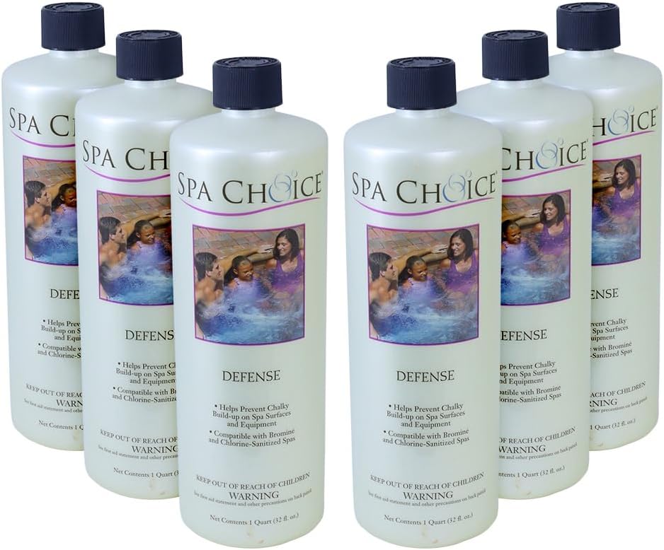 SpaChoice 1-Quart 6-Pack Premium Defense, Descaler for Hot Tub, Made in USA