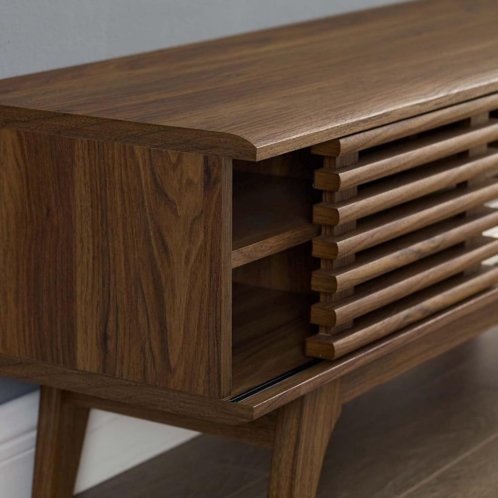 Modway Render 46' Mid-Century Modern Low Profile Media Console TV Stand, 46 Inch, Walnut