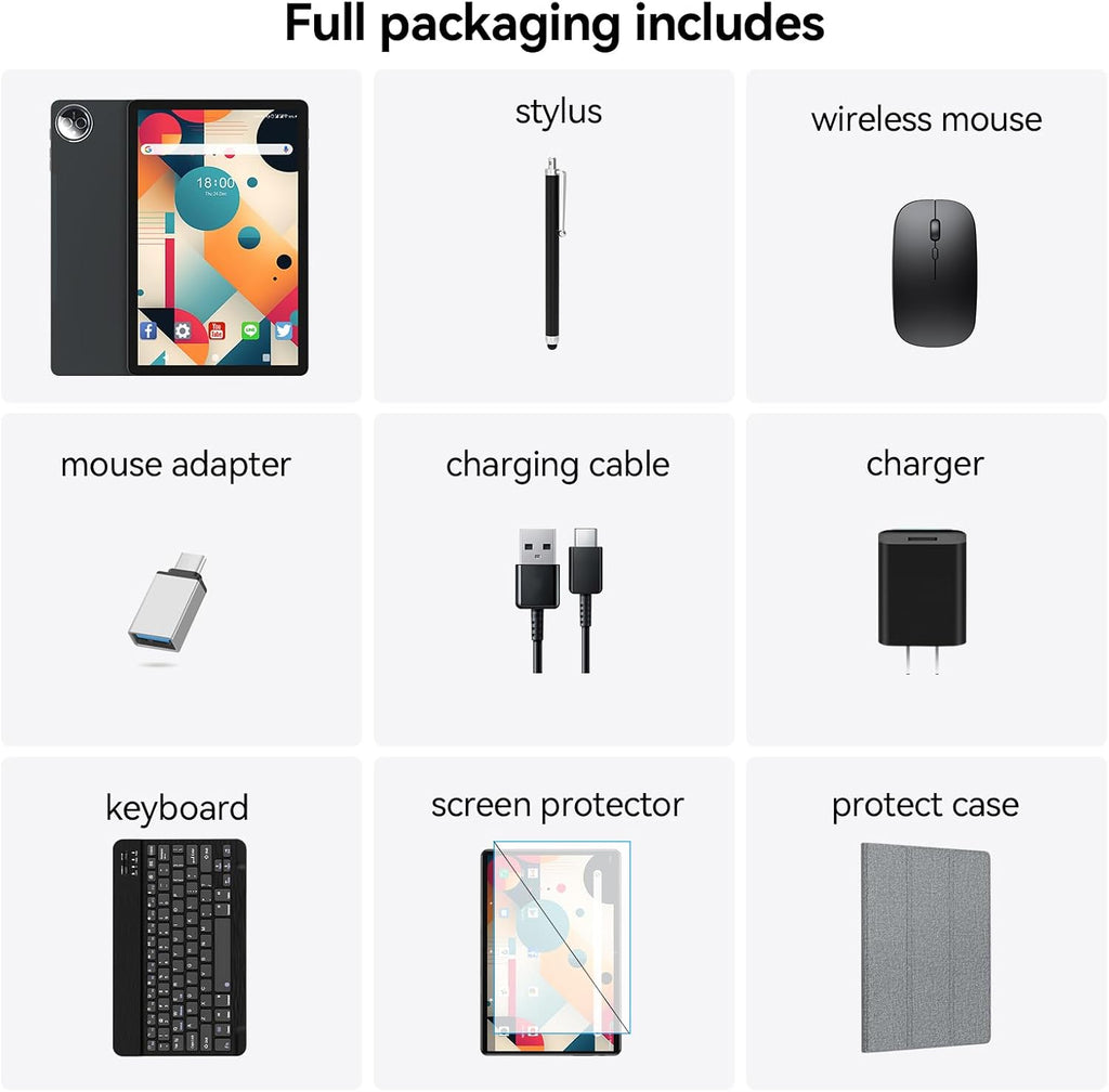 Tablet-11 inch Android 16 Tablet,4G Cellular+5G WiFi, Tablets with Keyboard,Pen,Mouse,Case, MTK8786 Octa-Core,20GB 128GB 1TB Expansion, 4G LTE Tableta, 13+8MP Camera, T-Mobile SIM Card Support