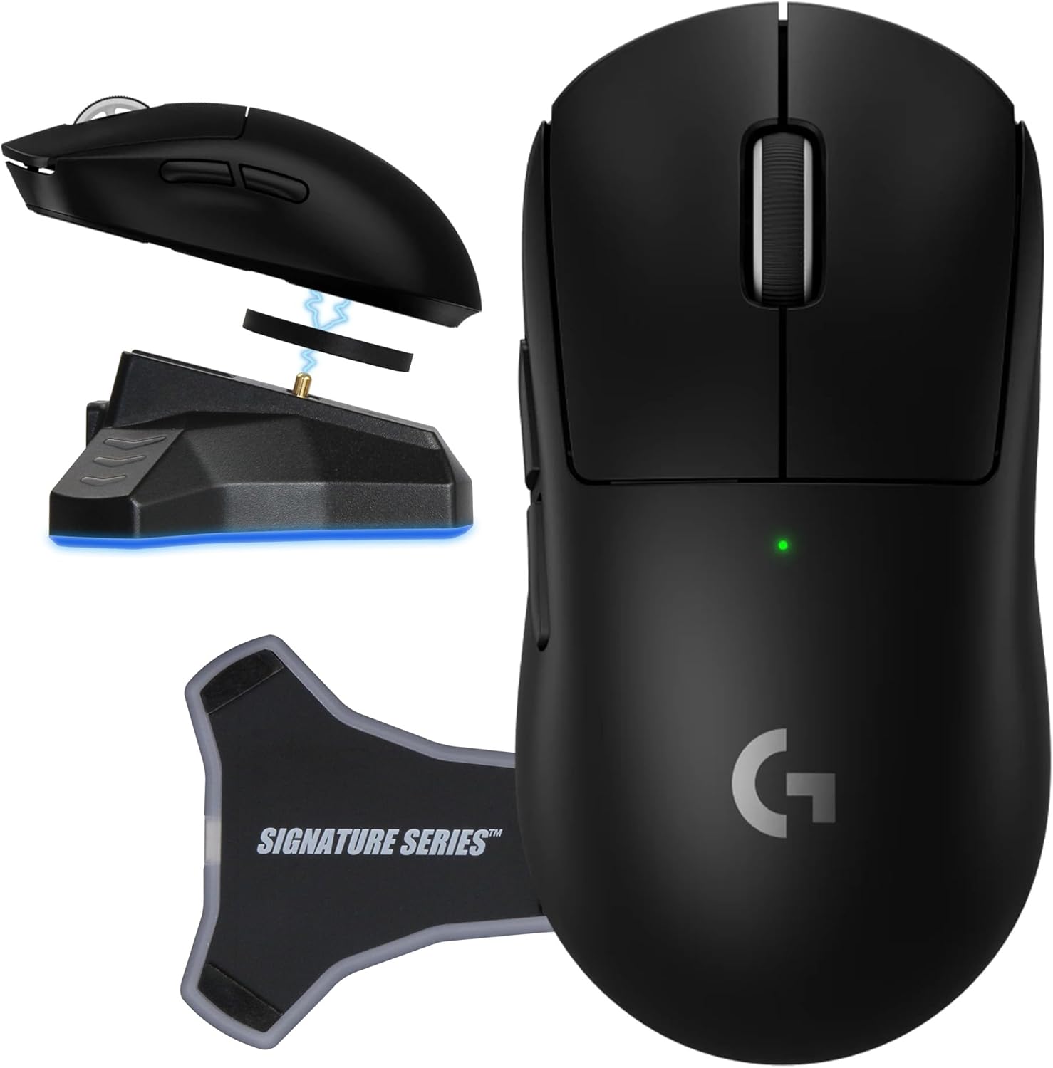 Logitech PRO X Superlight 2 Wireless Gaming Mouse, Black | Ultra-Lightweight, Hero 2 Sensor, 44k DPI, 5 Programmable Buttons, Lightspeed Wireless, PC/Mac | with Signature Series Charging Dock