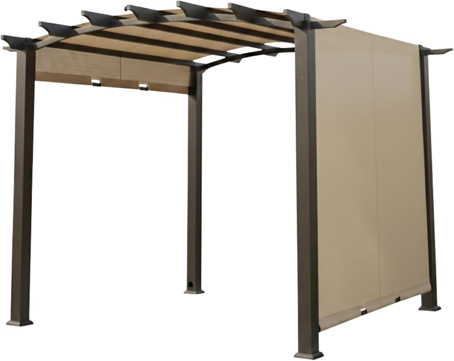 Garden Winds Reinforced RipLock 350 Replacement Canopy Top Cover Compatible with Arched Pergola with 10' x 10' Sliding Canopy Model GFM00471A - Beige
