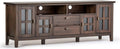 SIMPLIHOME Artisan TV Stand - 72 inch Wide Solid Wood Media Console in Natural Aged Brown, Contemporary Entertainment Center for Living Room for TVs up to 80 Inches with Drawers and Cable Management